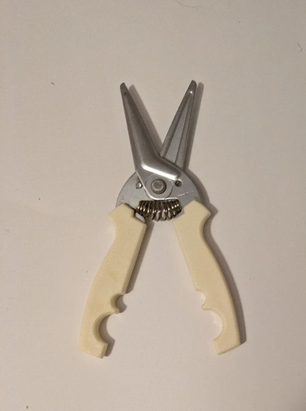 Kitchen Herb Stainless Steel Multi-Purpose Scissors Shears Cream Handles Vintage